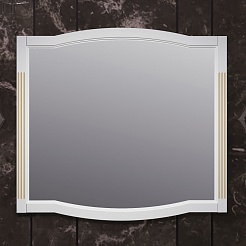 Opadiris Зеркало для ванной Лаура 100 белое с бежевой патиной – фотография-2